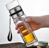 Glass Tea Infuser Bottle Double Wall