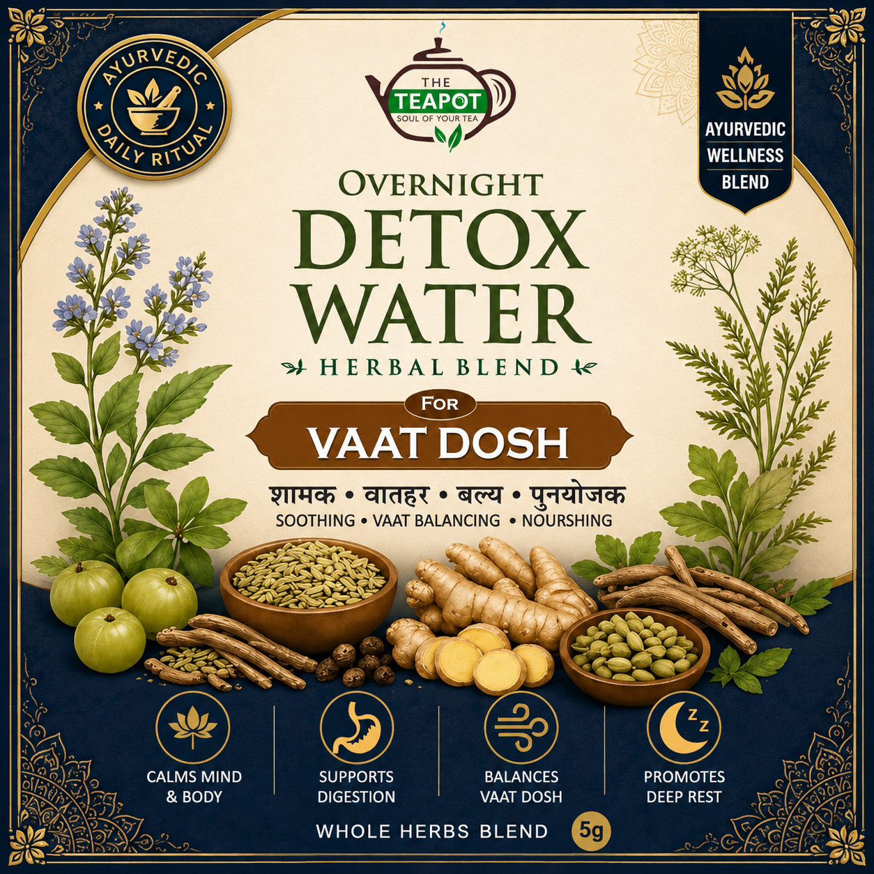 Overnight Detox Water Herbal Blend for Vaat Dosh — The Teapot